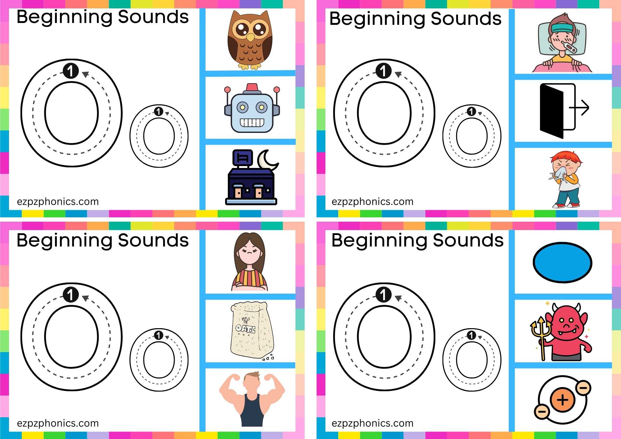 Trace The Letter O And Clip The Image Set 1